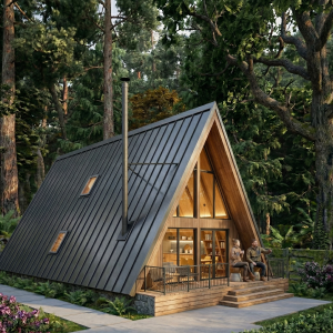 Blue Retreat A-Frame Cabin